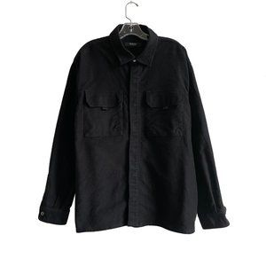 Hudson black snap button oversized structured over shirt